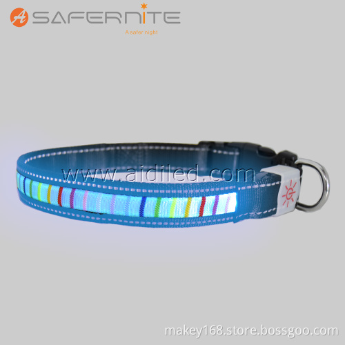 High Quality Nylon Webbing Usb Flashing Dog Collar